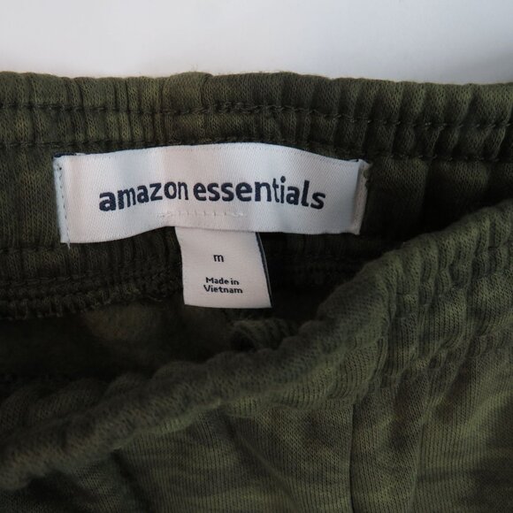 Amazon Essentials Mens Green Camo Jogger Pants Medium Cotton Blend Elastic Waist - Picture 2 of 4